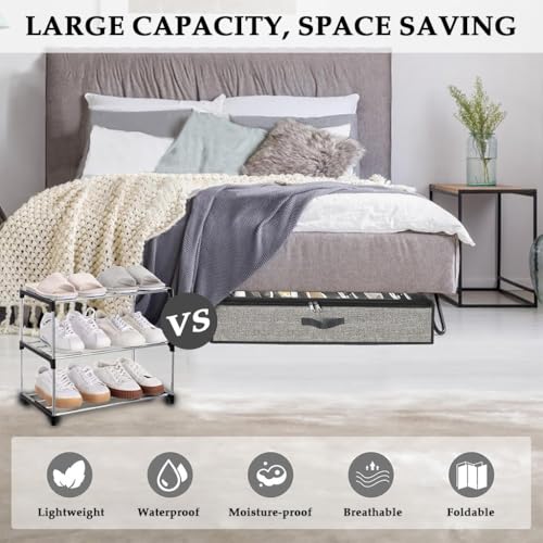 HASTHIP® Large Underbed Closet Shoes Box Container Bag with Clear Cover HASTHIP® Large Underbed Closet Shoes Box Container Bag with Clear Cover